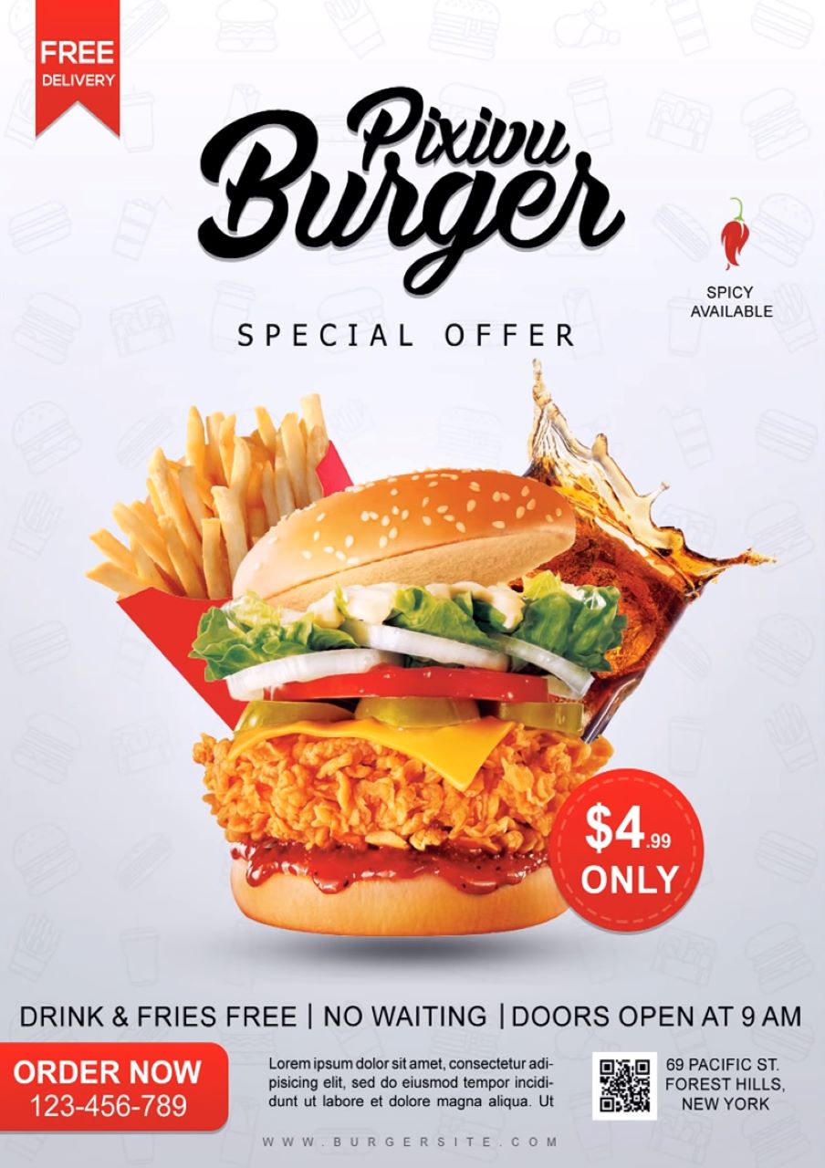 Promotional Flyer for a Fast Food Restaurant
